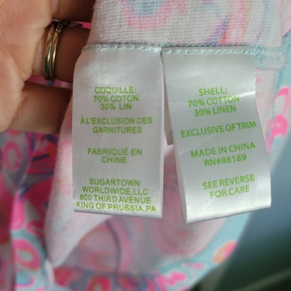 Lilly Pulitzer Pom Pom Dress Pink Blue Size XS - Picture 5 of 9